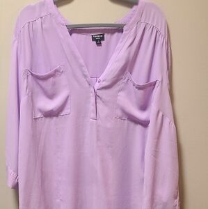 Torrid Purple Tiered Bubble Blouse Cocktail